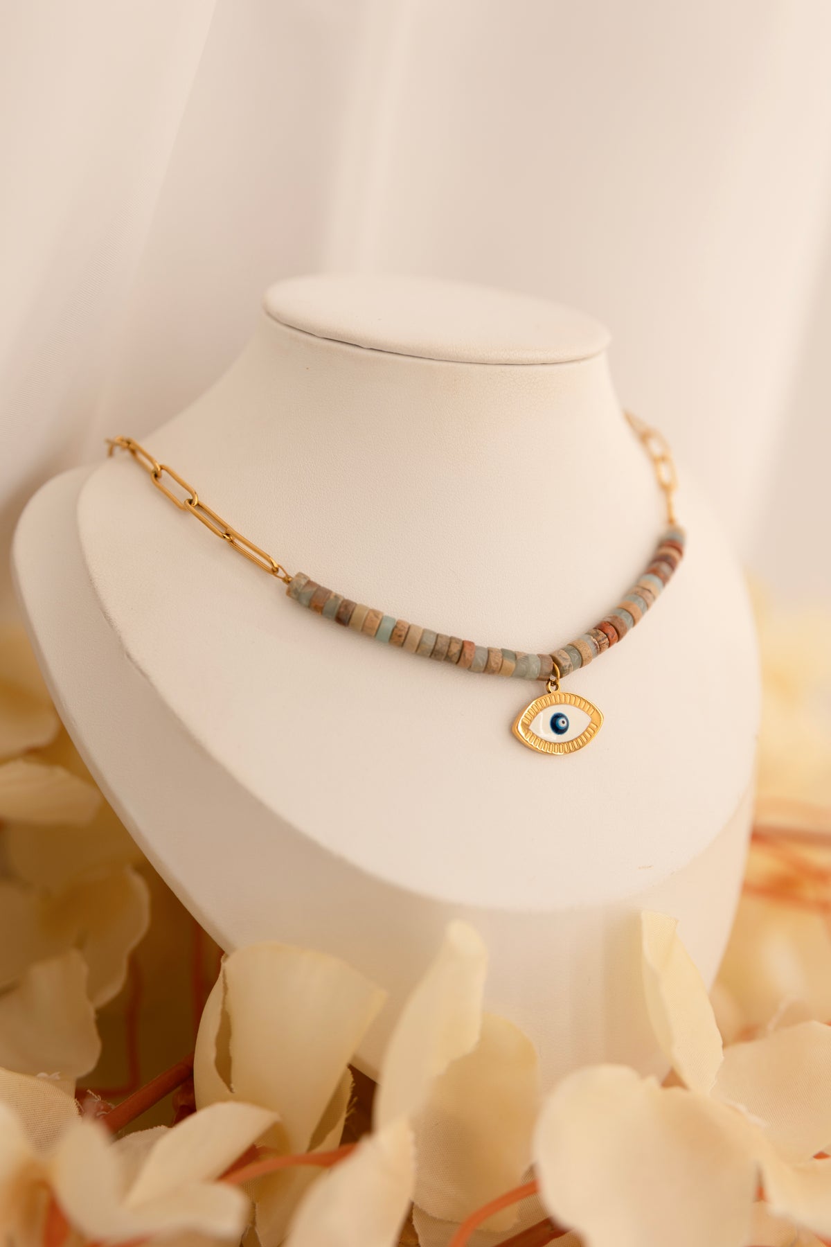 Collier jaspe aqua terra