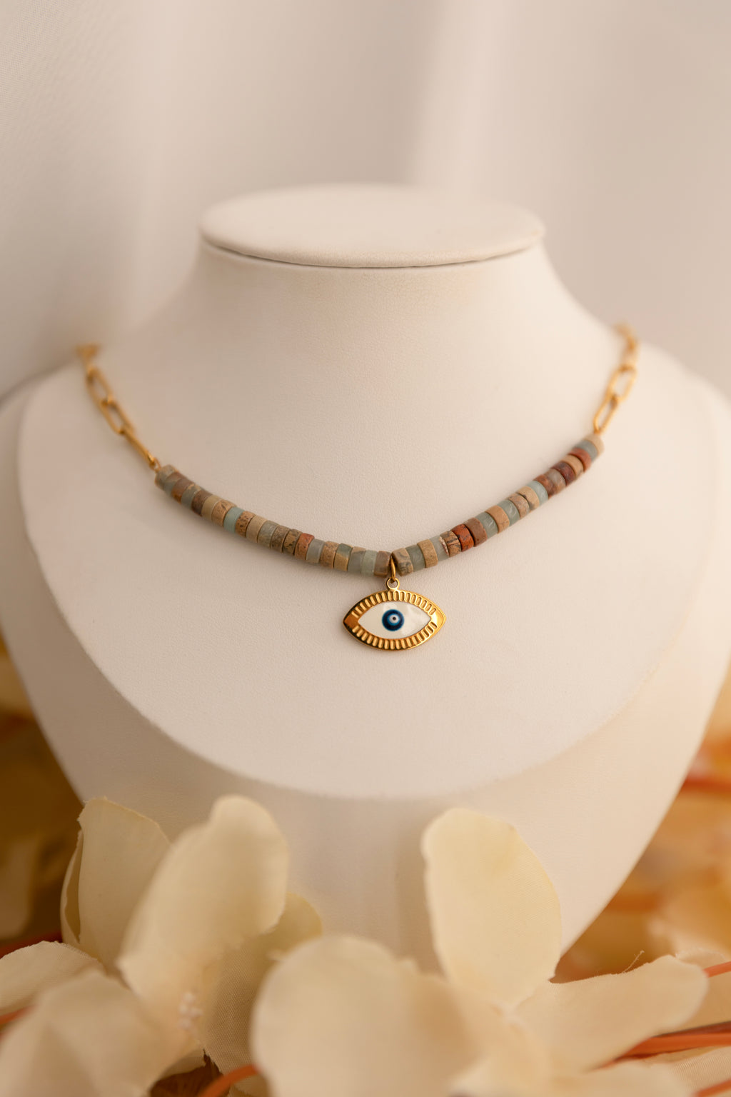 Collier jaspe aqua terra