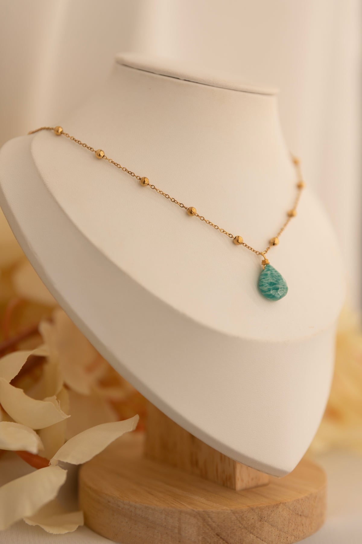 Collier pierre unique : Amazonite