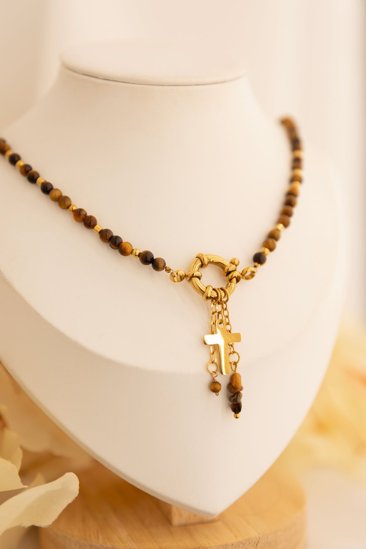 Collier charms : oeil de tigre