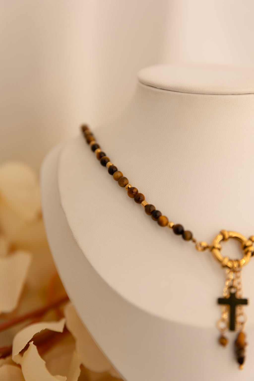 Collier charms : oeil de tigre