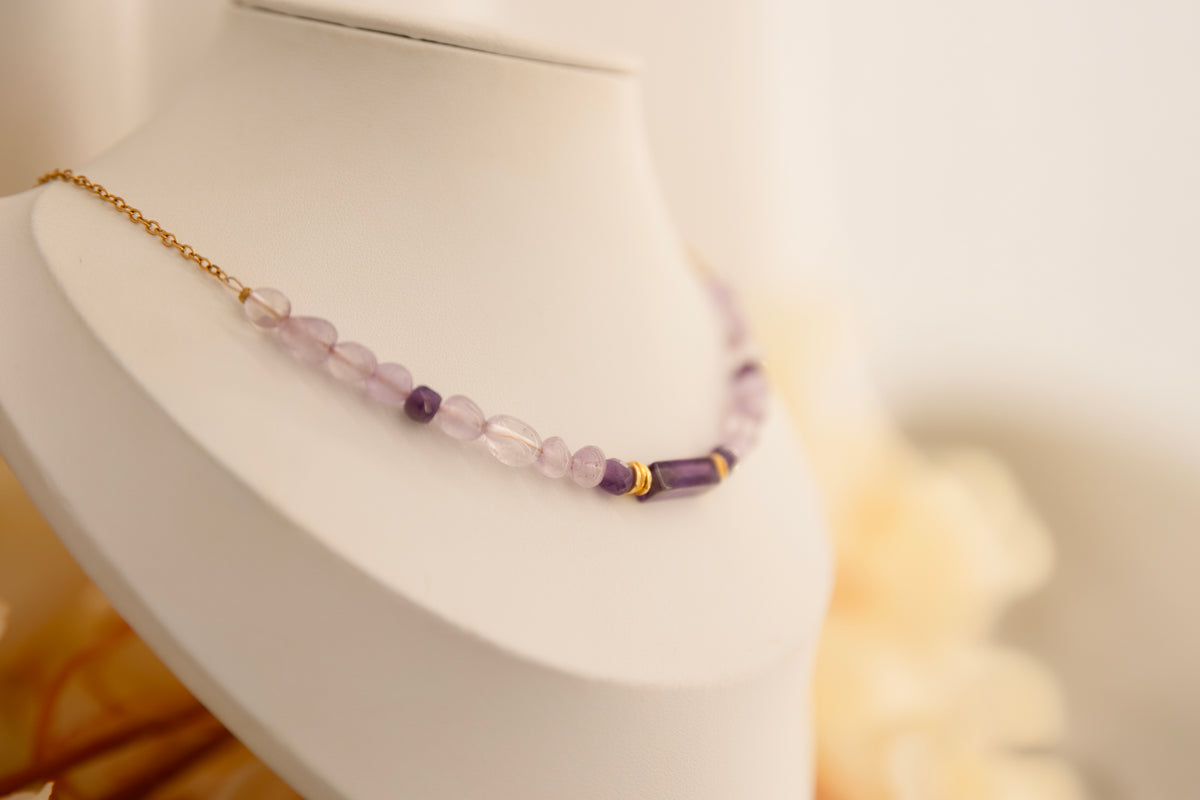 Collier chaine et améthyste